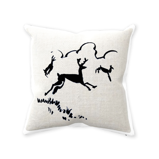 Bounding Deer Throw Pillows