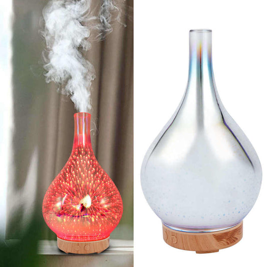 7 Color Light 3D Firework Glass Air Humidifier Essential Oil Aroma Diffuser