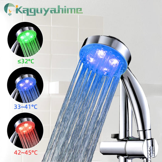 Kaguyahime LED Faucet Lamp With RGB Light Temperature Sensor Glow Shower Stream LED Faucet Water Torneira Kitchen Bathroom Tap