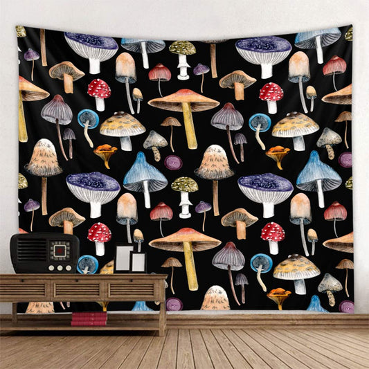 Colorful mushroom 3D digital printing wall decoration tapestry hanging cloth dormitory decoration dress up background cloth