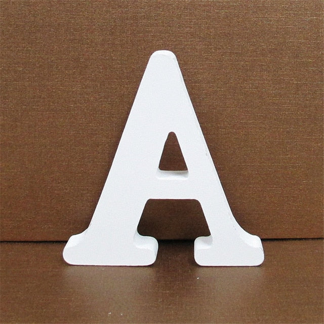 White Wood Letters 6 Inch, Wood Letters for DIY Party Projects (L) 
